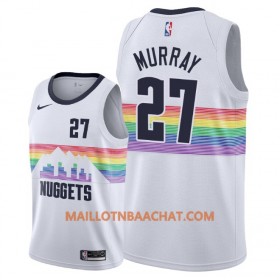 Maillot NBA Denver Nuggets Jamal Murray 27 2018-19 Nike City Edition Blanc Swingman - Homme